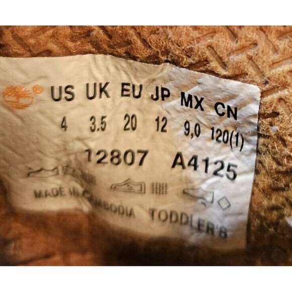 Timberland Boots Black Out Nubuck Suede 629944-013 TODDLER Size 5-C very good - Picture 6 of 6